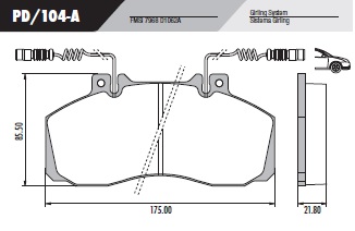 PASTILLA MB 710 913 C/CABLE  175x85,5x21,8  DEL