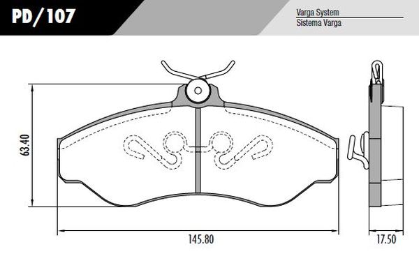 PASTILLA HILUX S10  145,8x63,4x17,5  DEL