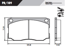 PASTILLA F4000 TURBO 96/98  139,5x75,5x19,5  DEL/TRAS