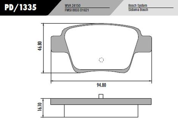 PASTILLA C4 207 307 2.0  95x46,8x17  TRAS
