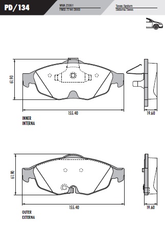 PASTILLA STRATUS 00/  155,4x62x19,6  DEL
