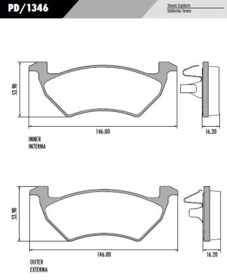 PASTILLA GOL TREND VOYAGE  146x54x17  DEL