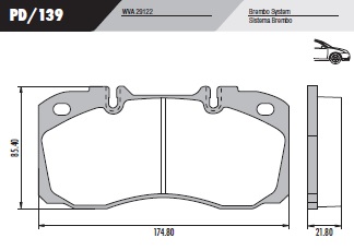 PASTILLA IVECO DAILY 70C16  174,8x85,4x21,8  DEL