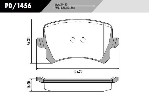 PASTILLA TIGUAN VENTO   105,3x56,5x16  TRAS