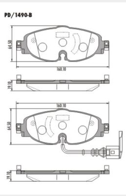 PASTILLA A3 GOLF TIGUAN  160x64,5x19,3  DEL