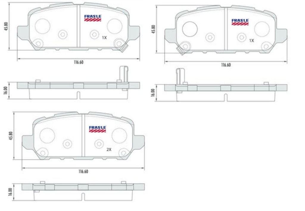 PASTILLA HRV 1.8 15/  116,5x45x16  TRAS