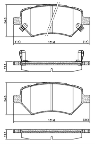 PASTILLA FULWIN TIGGO  131,6x54,8x17  DEL