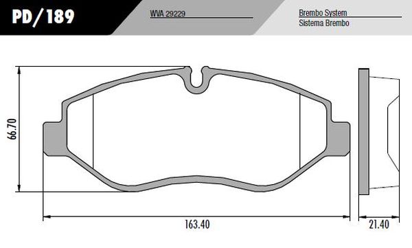 PASTILLA IVECO DAILY 55C16  163,4x66,7x21,4  DEL