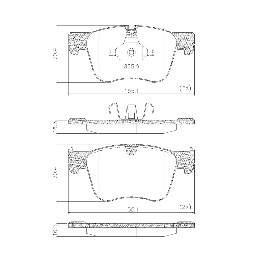 PASTILLA C4 PICASSO II 19/  155x70,4x16,3  DEL