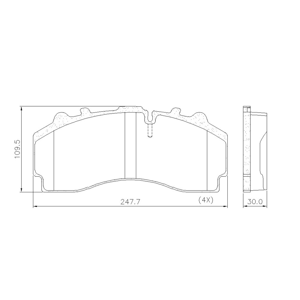PASTILLA SCANIA G/R 440 K410  247,7x109x30  DEL/TRAS