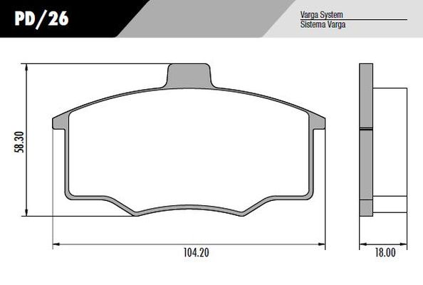 PASTILLA 147 DUNA UNO CORTA  104x58,3x18  DEL