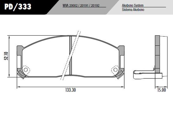 PASTILLA MAZDA 626  133,2x52,1x15  DEL