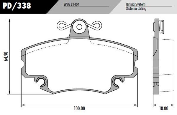 PASTILLA 205 CLIO LOGAN  100x54x18  DEL
