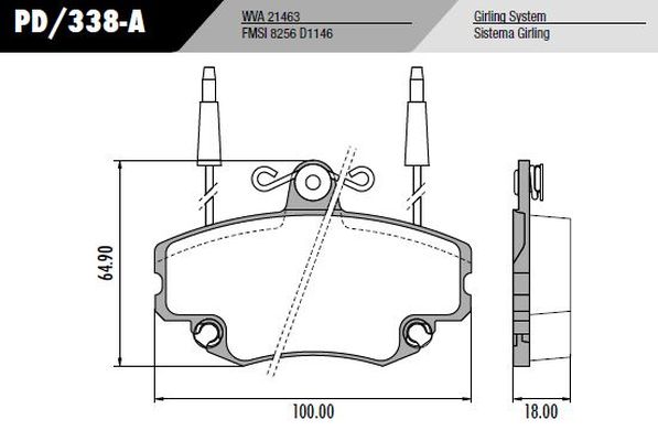 PASTILLA CLIO R19 C/CABLE  100x54x18  DEL
