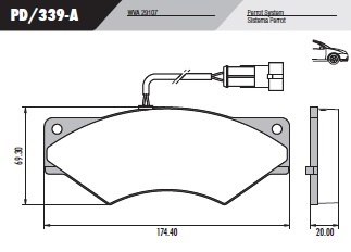 PASTILLA IVECO DAILY 59.12  174,5x69,5x20  DEL
