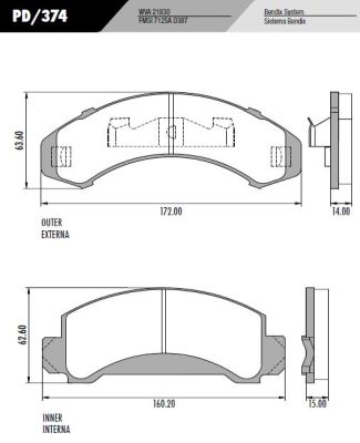 PASTILLA RANGER  172x63x14,2 / 160x62,5x13,2  DEL