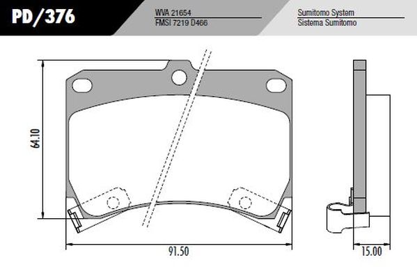 PASTILLA MAZDA 121  91,5x64x15  DEL