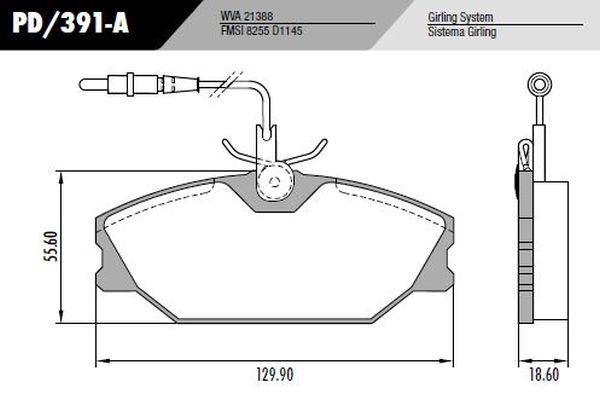 PASTILLA 306 MEGANE  130x55,4x18,3  DEL