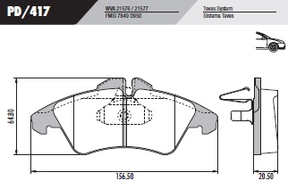 PASTILLA SPRINTER 99/  156,5x64,8x20,5  DEL