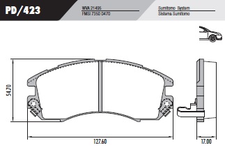 PASTILLA LEGACY IMPREZA  127,6x54,7x17  DEL