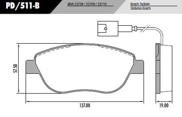 PASTILLA FIAT 500 STILO  137x57,5x19  DEL