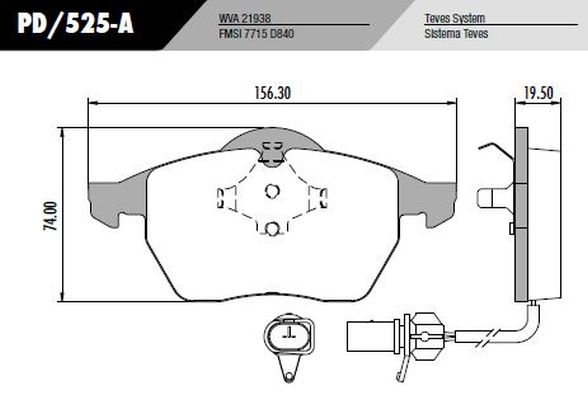 PASTILLA A4 PASSAT  156,3x74x19,5  DEL