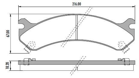PASTILLA SILVERADO 1500 01/  216x67x18,2  DEL