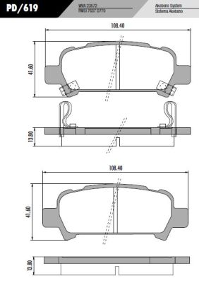 PASTILLA IMPREZA  108,4x60x13,8  TRAS