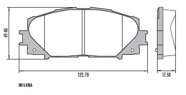 PASTILLA COROLLA YARIS  122,7x49,5x17,5  DEL