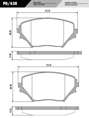 PASTILLA RAV4 01/05  123x60,4x17,3  DEL