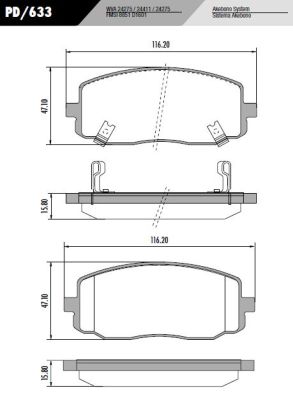 PASTILLA ATOS SPORTAGE I10  116,2x47,3x16  DEL