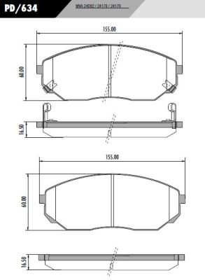 PASTILLA KIA SORENTO 05/  155x60x16,5  DEL