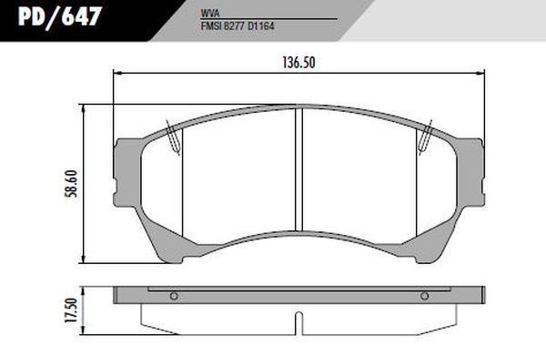 PASTILLA MONDEO 07/12  136,5x58,6x17,5  DEL