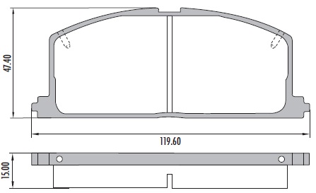 PASTILLA COROLLA 13"  119,6x47,5x15  DEL