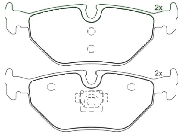 PASTILLA BMW SERIE 3 99/08  123,4x45x16,2  TRAS