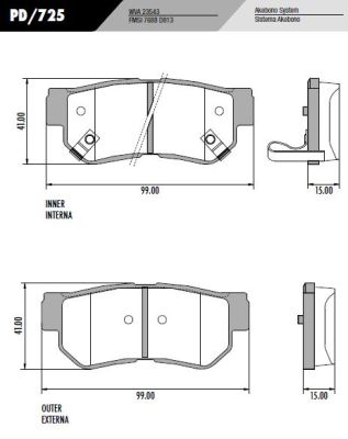 PASTILLA TUCSON  99x41x14  TRAS