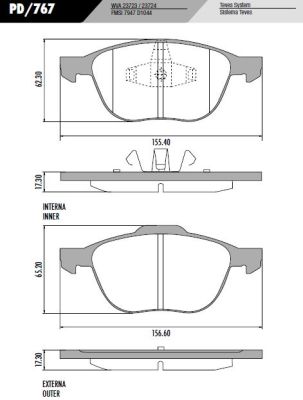 PASTILLA FOCUS 08/  156,6x65,2x17,3 / 155,4x62,3x17,3  DEL