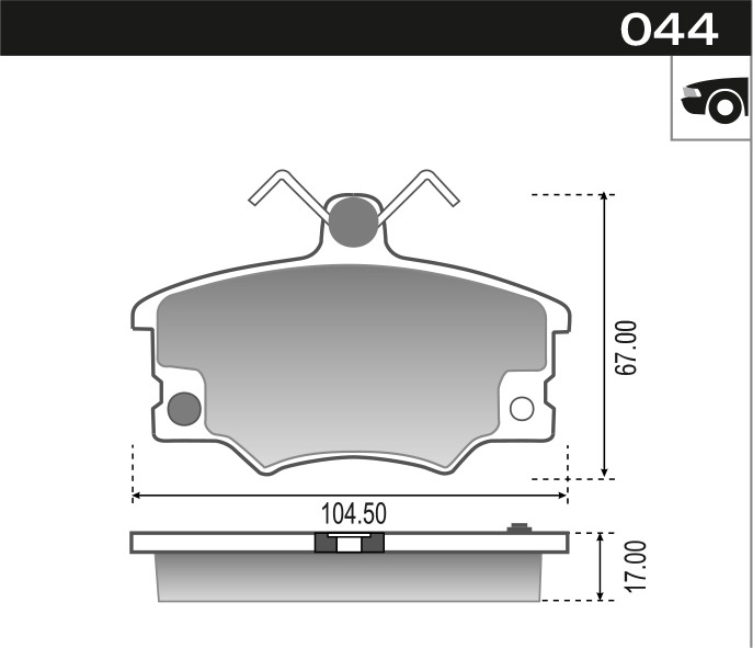 PASTILLA REGATA 100 TIPO UNO SIST IMPOR  104x66,5x17  DEL