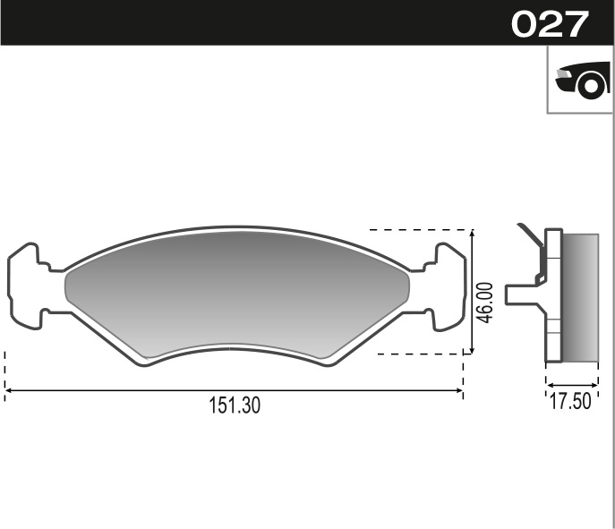 PASTILLA SIERRA ESCORT ORION FIESTA  151,3x46,3x18  DEL