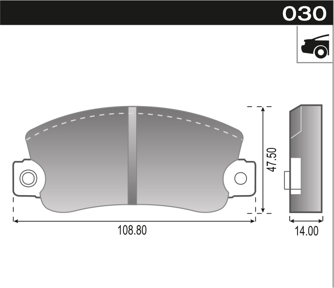PASTILLA RENAULT FUEGO TRS GIRLING  108,8x47,5x14  TRAS