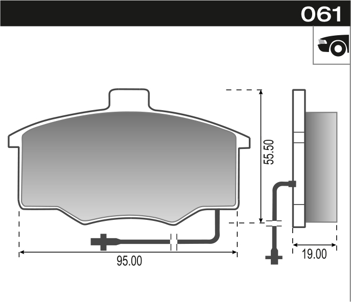 PASTILLA DUNA UNO REGATTA CORTA C/CABLE  104,2x58,3x18  DEL