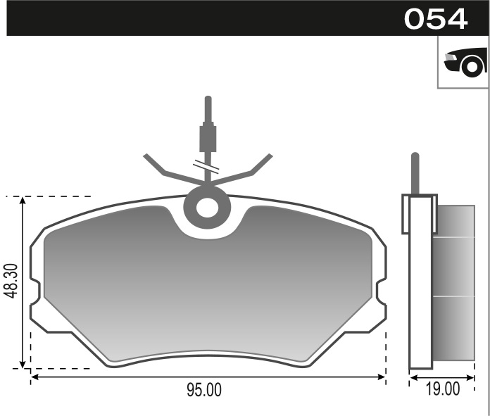 PASTILLA ZX 306 405 GLI SRI STI MI 16V  95x49x18,4  DEL