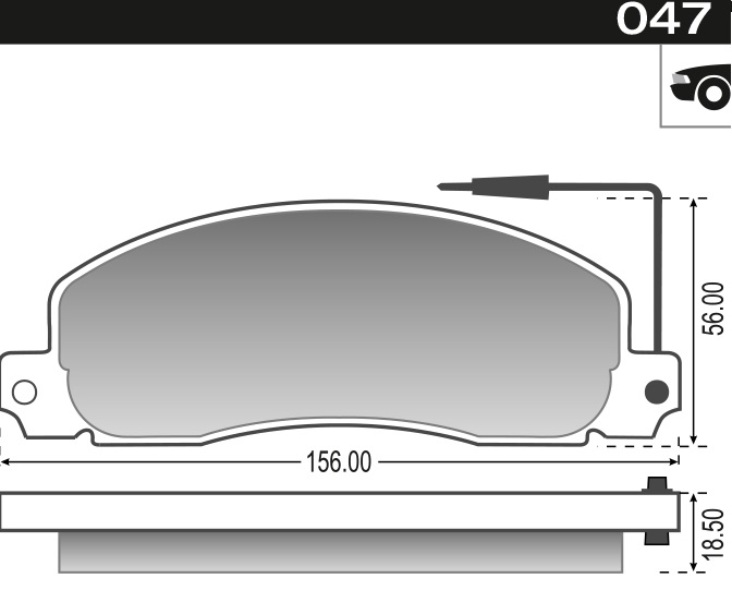 PASTILLA TRAFIC 1400 2000 RODEO  155,6x56,5x18,2  DEL
