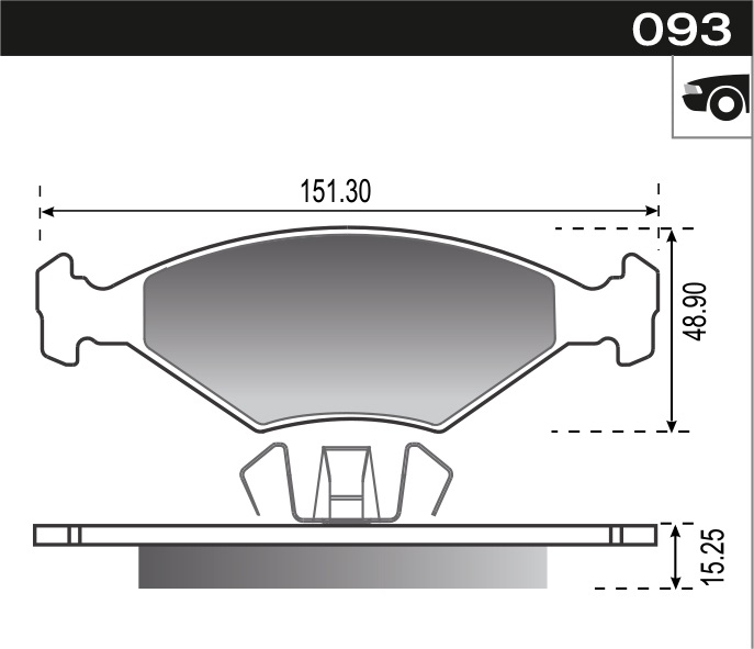 PASTILLA GOL TREND VOYAGE PALIO SIENA  151,3x49,2x15  DEL