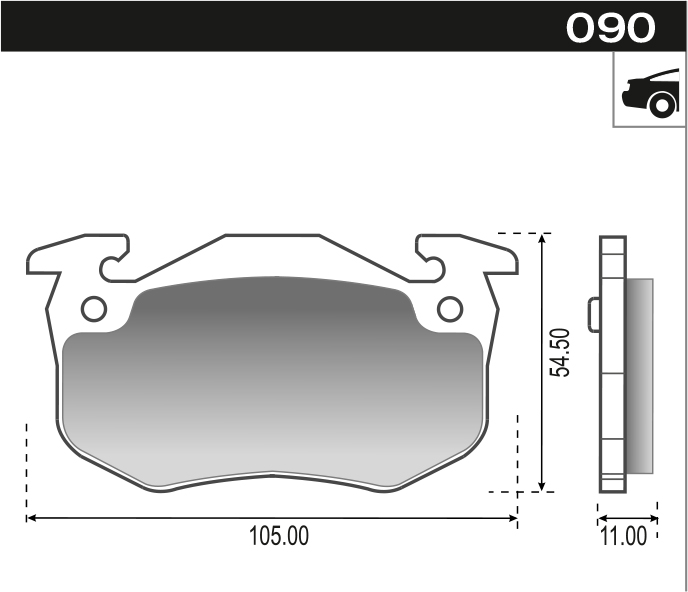 PASTILLA CLIO II XSARA SAXO BOSCH   105x55x11  TRAS 