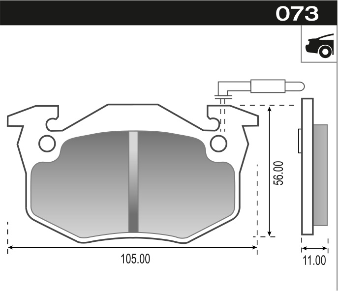 PASTILLA 206 306 R19 CLIO MEGANE XSARA  105x55x11  TRAS