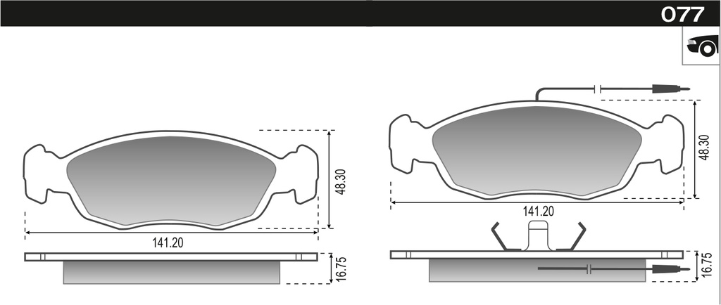 PASTILLA SAXO XANTIA XSARA 306 TEVES  141,3x48,3x16,5  DEL
