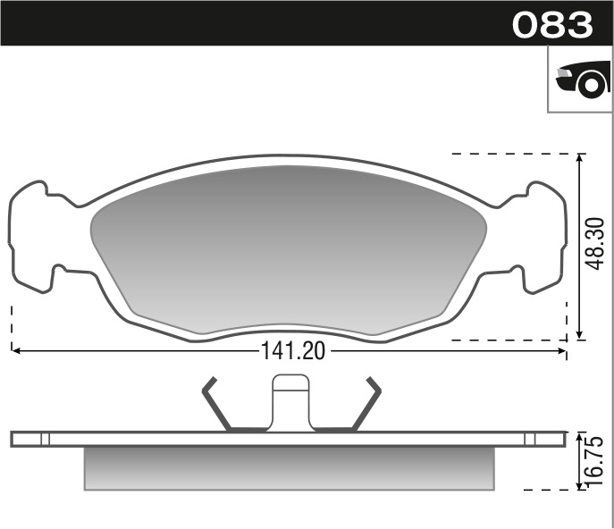 PASTILLA CORSA FUN VOYAGE AGILE LARGA  141,3/140,1x48,3x16,5  DEL