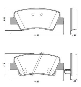 PASTILLA TUCSON SPORTAGE ELANTRA SOUL  99,8x41,5x15  TRAS