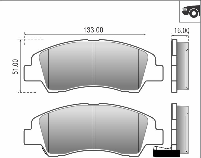 PASTILLA HYUNDAI GRAND I10 13/  133x52  DEL